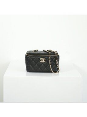 Chanel Black Caviar Vanity (Jewel CC Logo) Full Set